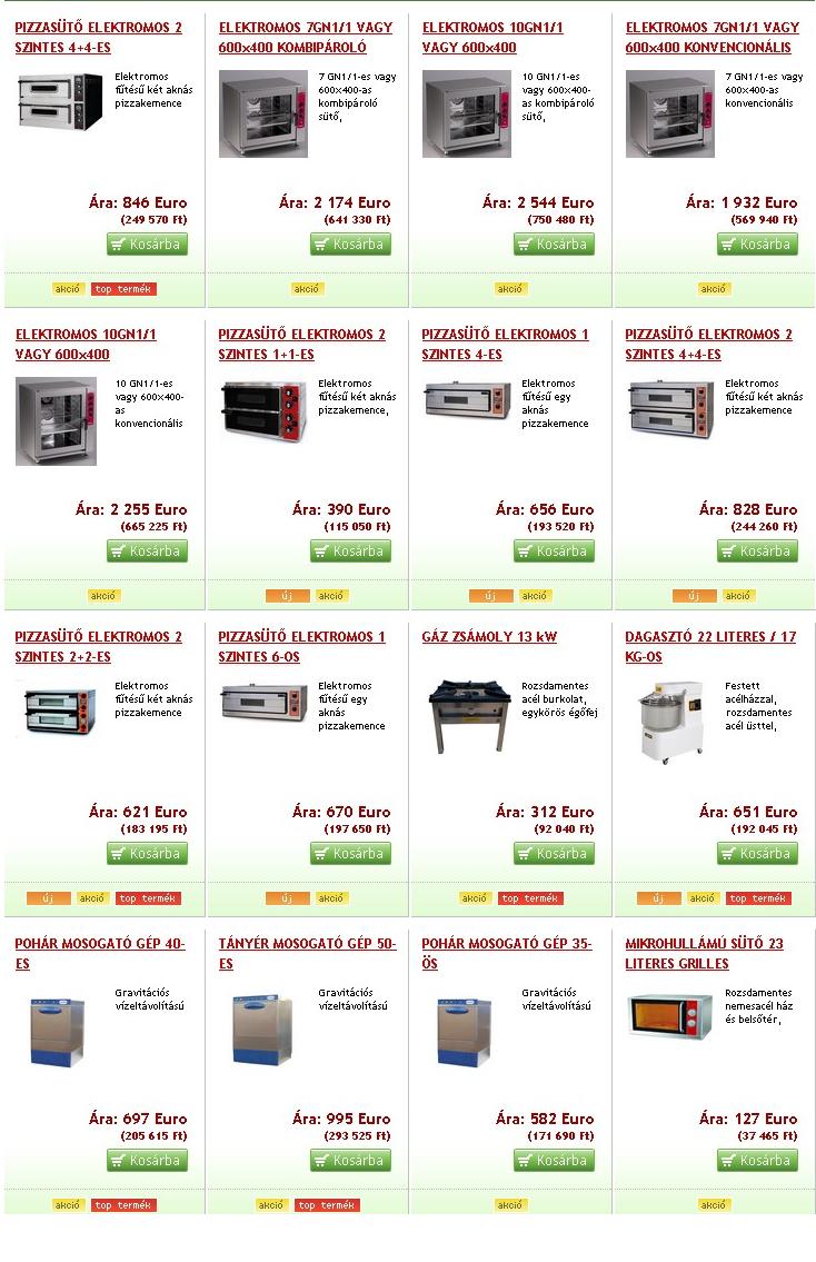 Olasz vendéglátó berendezések kizárólagos forgalmazója