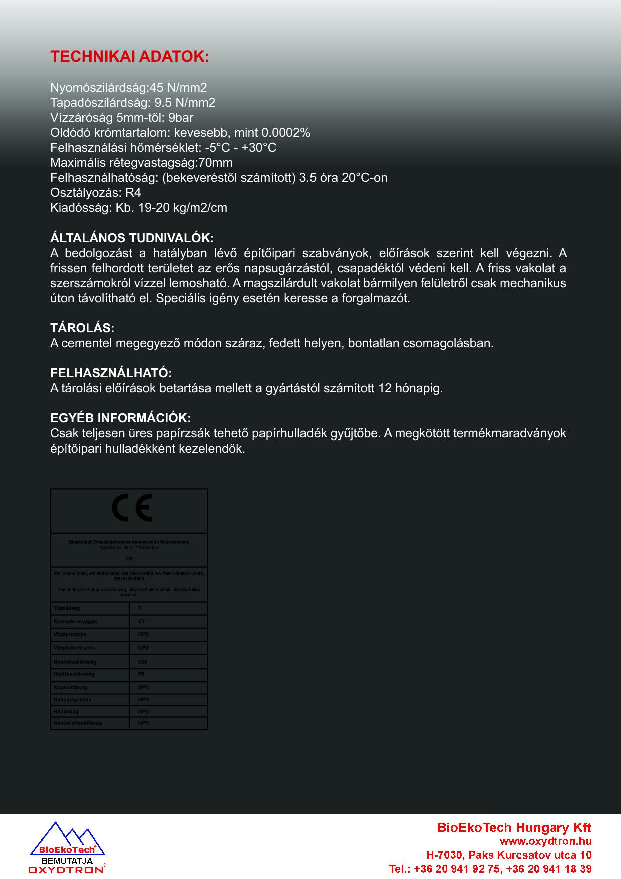 nanocement, vízzáró vakolat alkalmazása