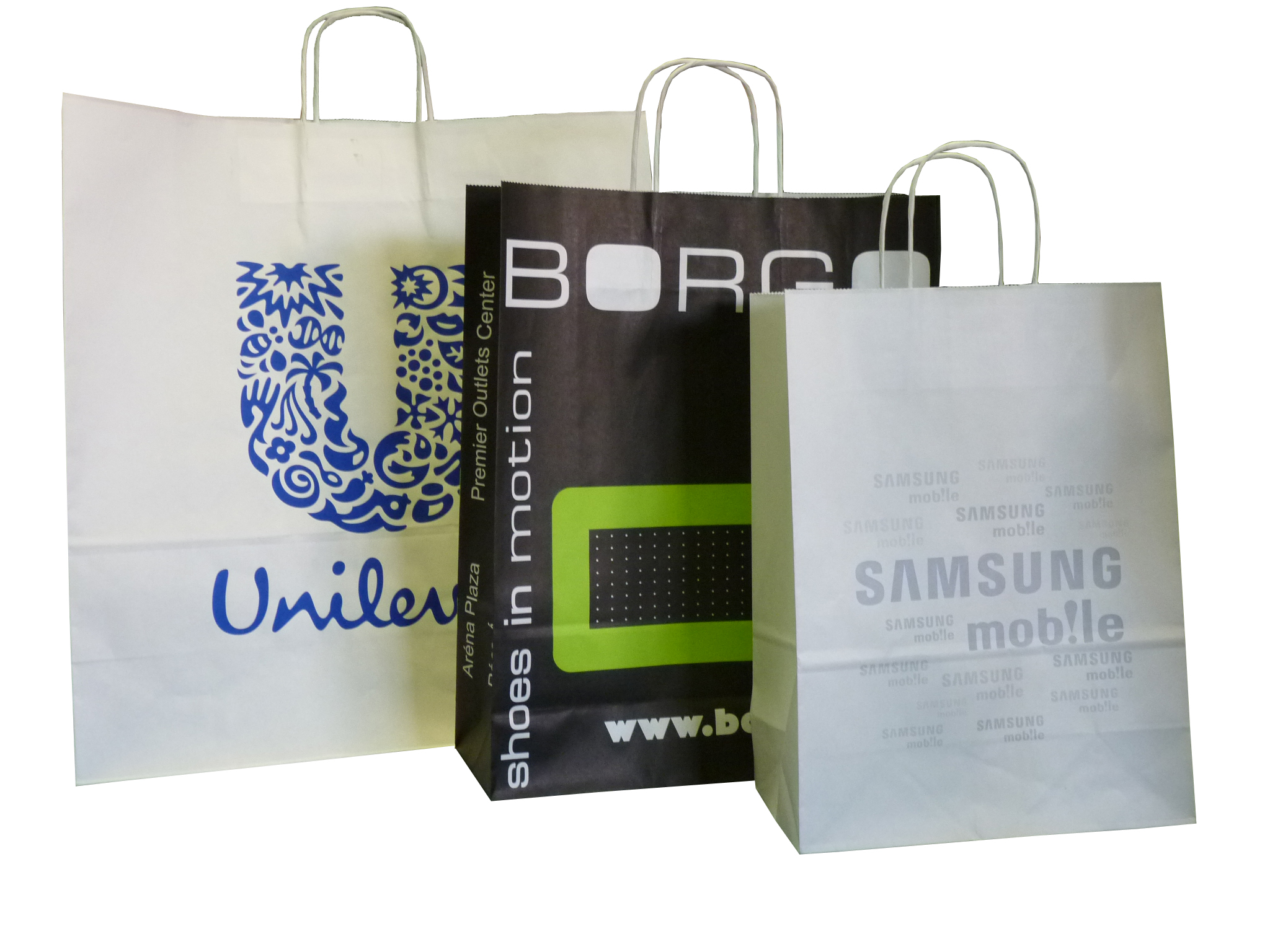 szalagfüles papírtáska, sodrottfüles papírtáska, zsinórfüles papírtáska